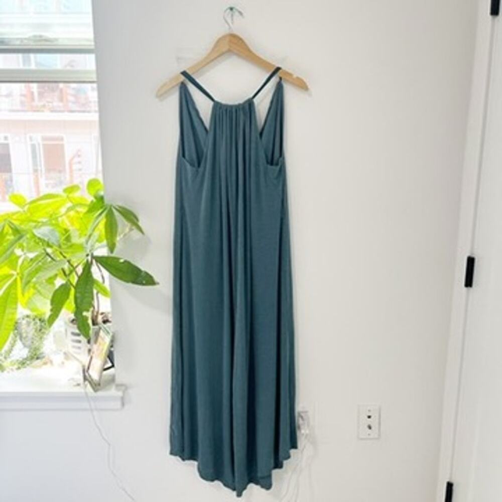 Anthropologie HD in Paris Blue Ribbed Jacinta Jumpsuit Size XS